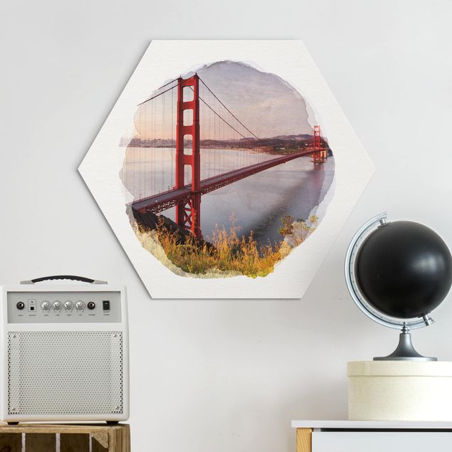 Kitchen WaterColours - Golden Gate Bridge In San Francisco