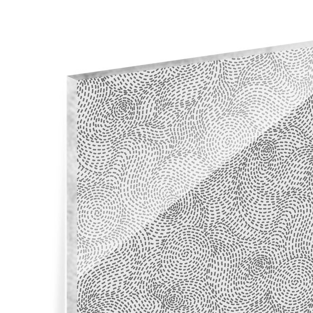 Splashback - Dashed Swirly Lines In grey - Landscape format 2:1