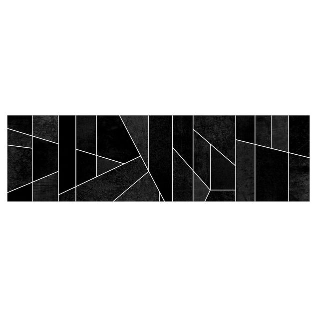 Kitchen splashbacks Black And White Geometric Watercolour