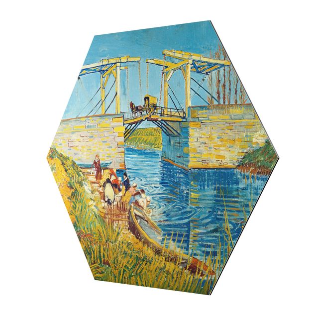 Art posters Vincent van Gogh - The Drawbridge at Arles with a Group of Washerwomen