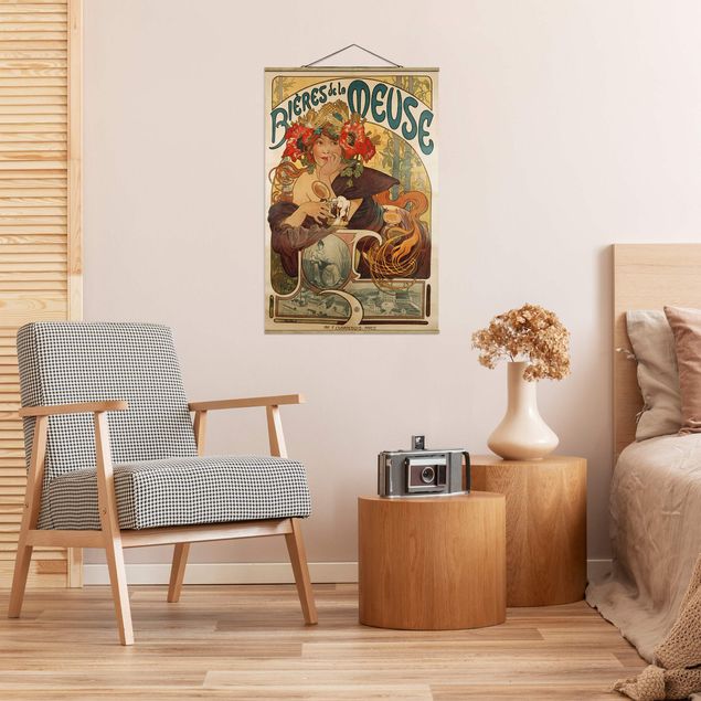 Art deco prints Alfons Mucha - Poster For La Meuse Beer