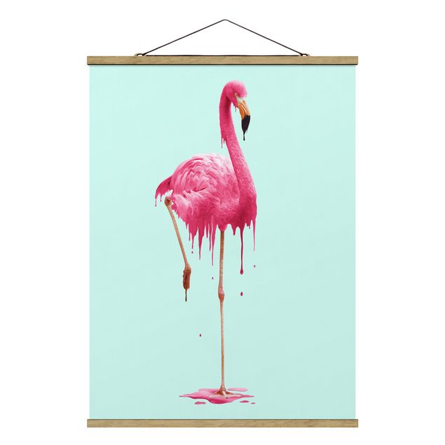 Modern art prints Melting Flamingo