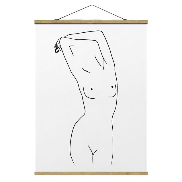 Abstract canvas wall art Line Art Nude Black And White