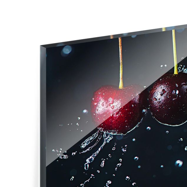 Glass Splashback - Fresh Cherries - Panoramic