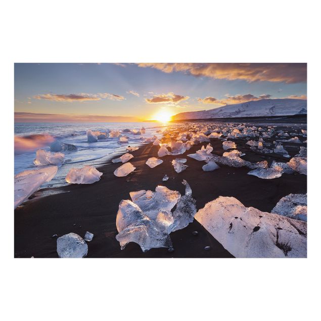 Glass splashback kitchen Chunks Of Ice On The Beach Iceland