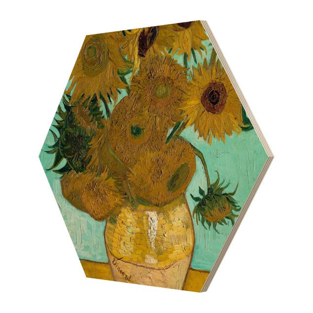 Wood prints flower Vincent van Gogh - Sunflowers