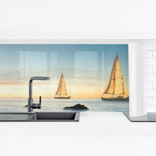 Self adhesive film Sailboats On the Ocean
