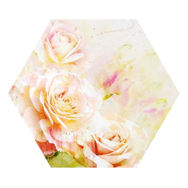 Forex prints Watercolour Rose Composition