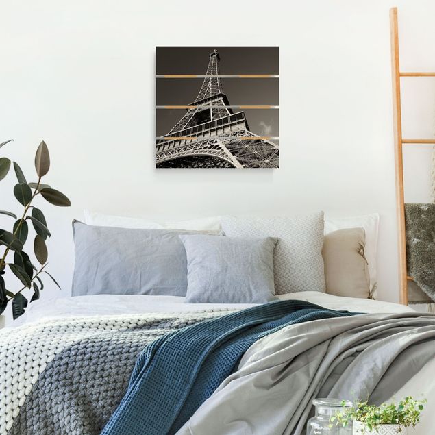 Wood photo prints Eiffel tower
