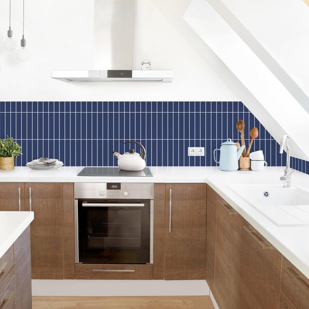 Kitchen splashback tiles Subway Tiles - Dark Blue