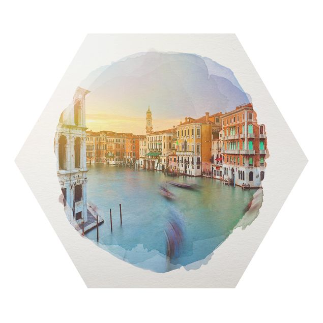 Rainer Mirau WaterColours - Grand Canal View From The Rialto Bridge Venice