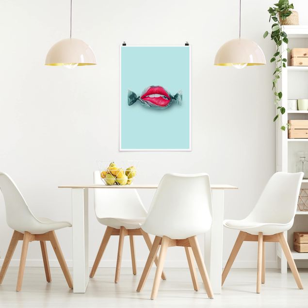 Art posters Candy With Lips