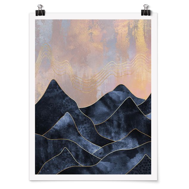 Posters art print Golden Dawn Over Mountains
