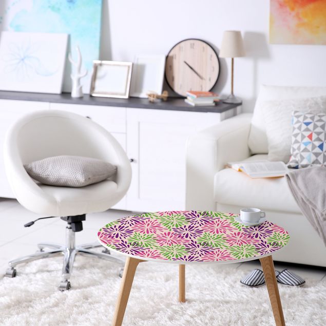 Adhesive films for furniture frosted Modern Floral Pattern With Abstract Flowers