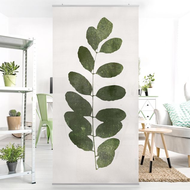 Room divider screen Graphical Plant World - Dark Green