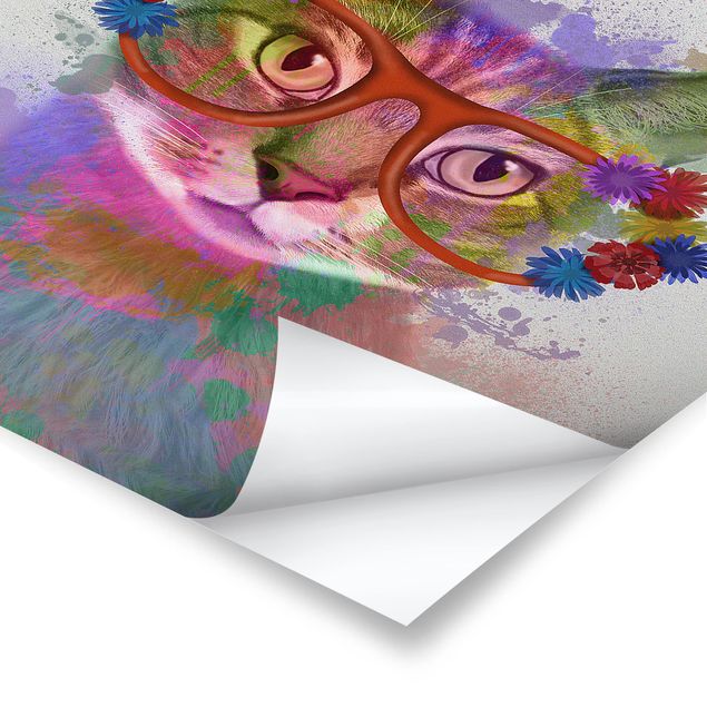 Poster print Rainbow Splash Cat