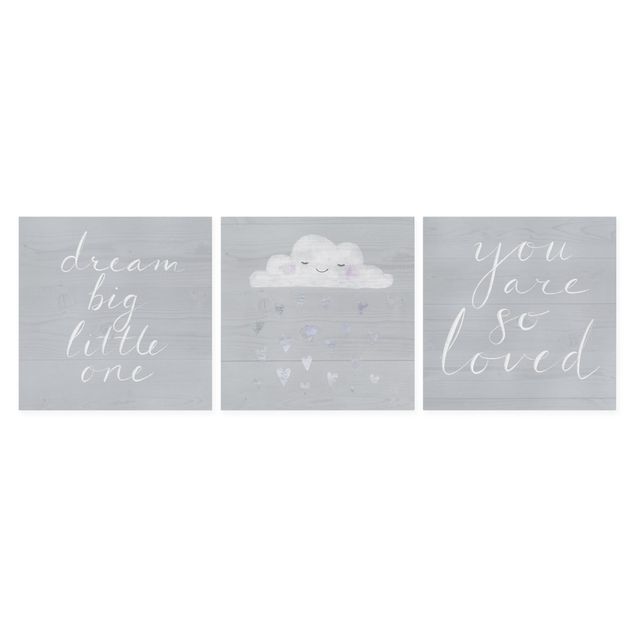 Canvas prints Cloud With Sayings Gray Set I