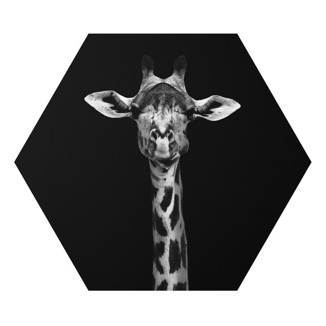 Prints africa Dark Giraffe Portrait