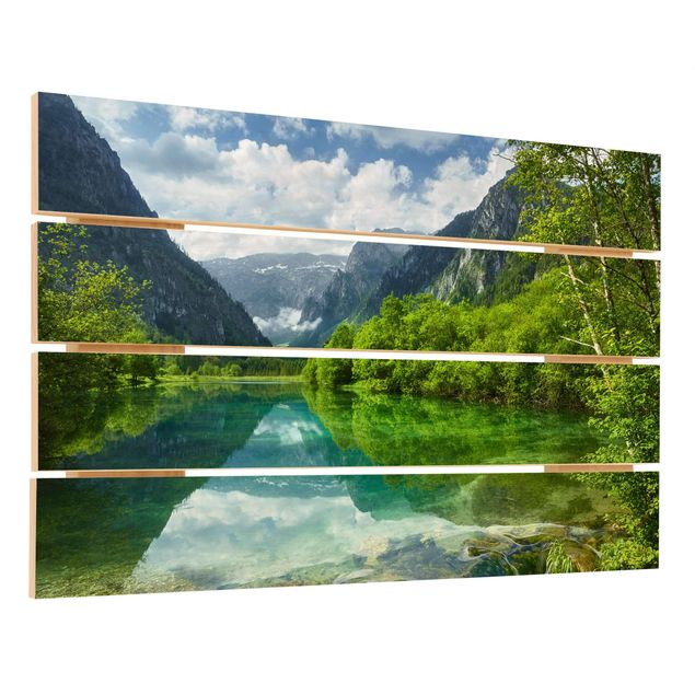 Wood prints Mountain Lake With Water Reflection