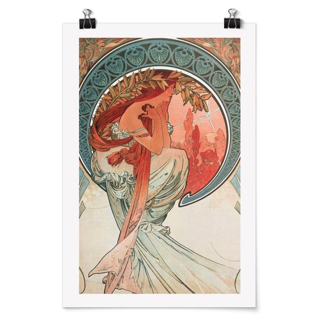Canvas art Alfons Mucha - Four Arts - Poetry