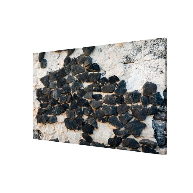 Art prints Wall With Black Stones