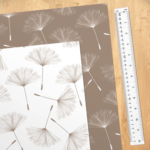Adhesive films Dandelion Pattern In Mocca And Polar White