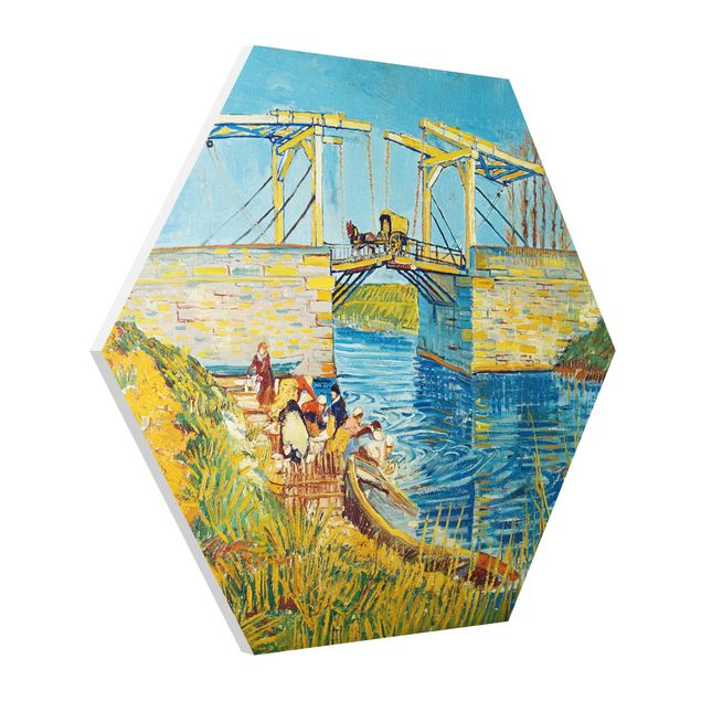 Post impressionism Vincent van Gogh - The Drawbridge at Arles with a Group of Washerwomen