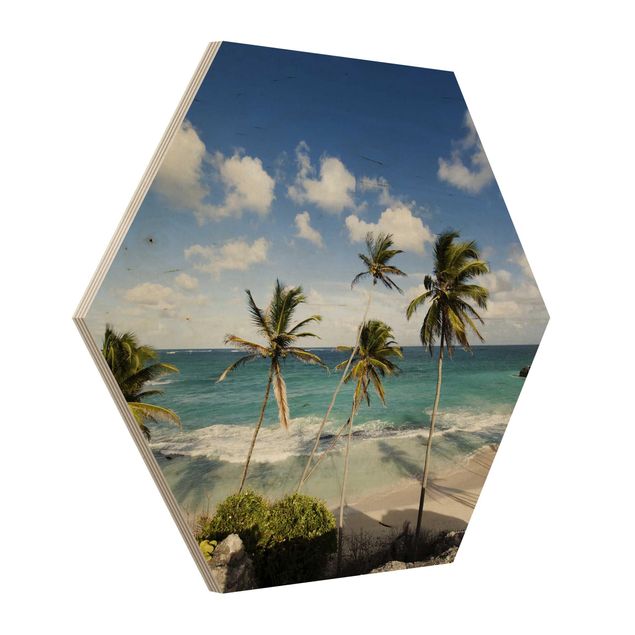 Wood prints beach Beach Of Barbados