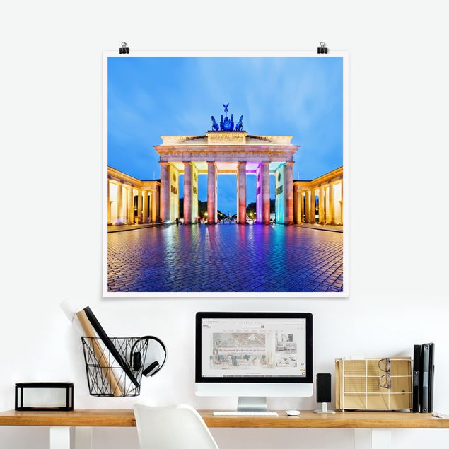 Art prints Berlin Illuminated Brandenburg Gate