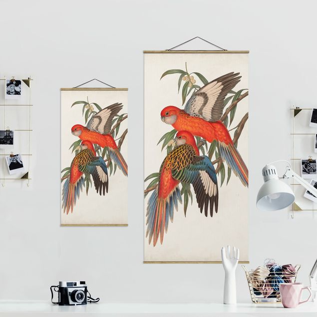 Fabric print with posters hangers Tropical Parrot I