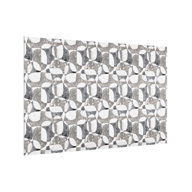 Glass splashbacks Living Stones Pattern In Grey