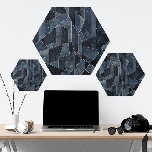 Forex hexagon - Blue Geometry Watercolour