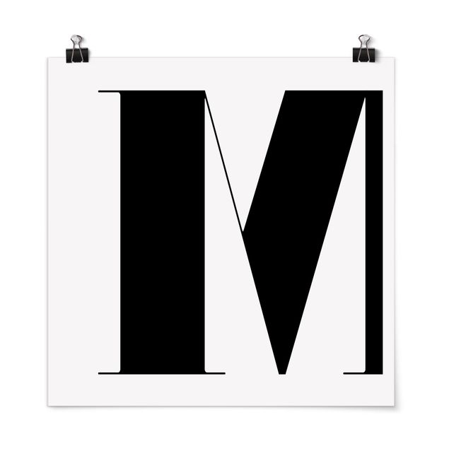 Posters black and white Antiqua Letter M