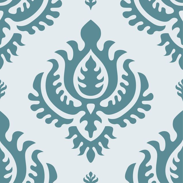 Adhesive films Compact Concise Damask Pattern Light Turquoise Petrol