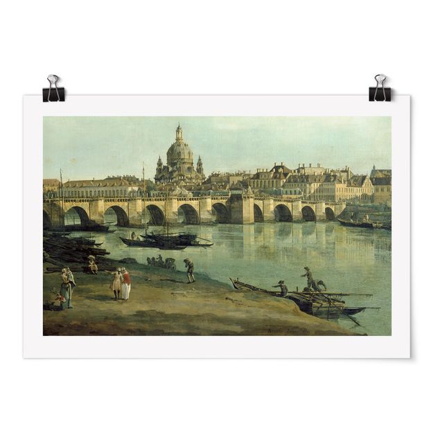 Art styles Bernardo Bellotto - View of Dresden from the Right Bank of the Elbe with Augustus Bridge