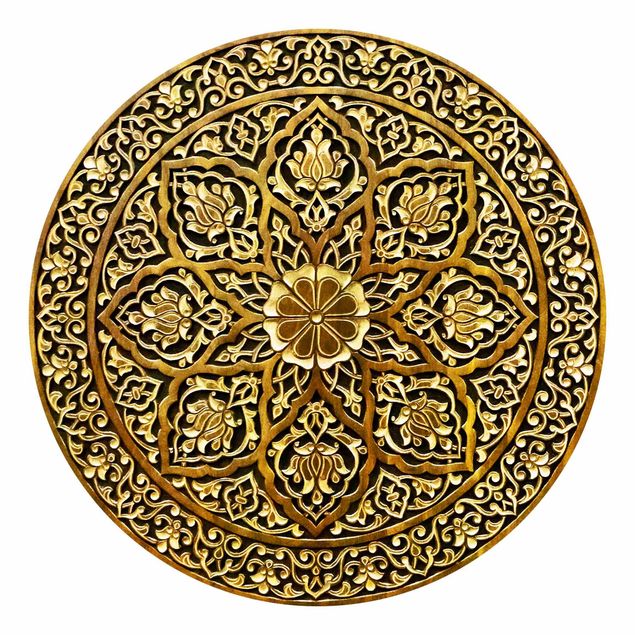 Modern wallpaper designs Noble Mandala In Wood Look