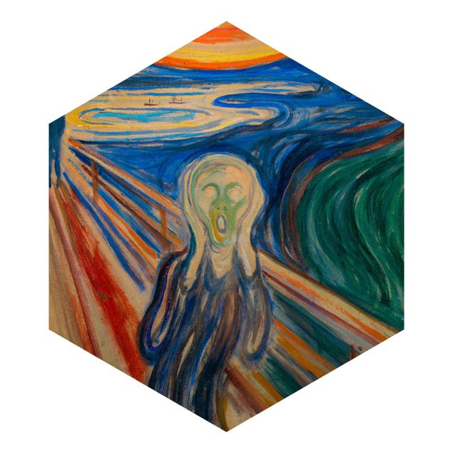 Self-adhesive hexagonal wall mural Edvard Munch - The Scream