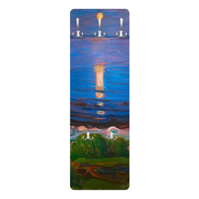 Wall mounted coat rack landscape Edvard Munch - Summer Night By The Beach