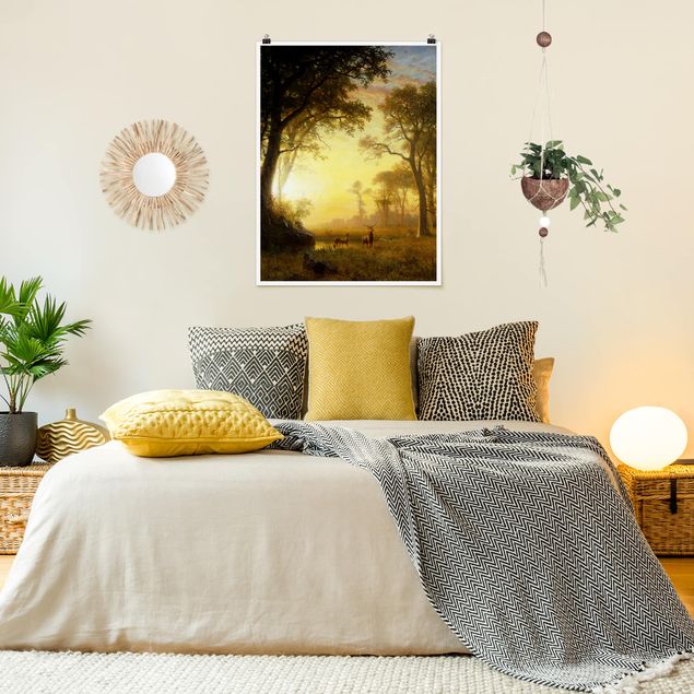 Prints landscape Albert Bierstadt - Light in the Forest
