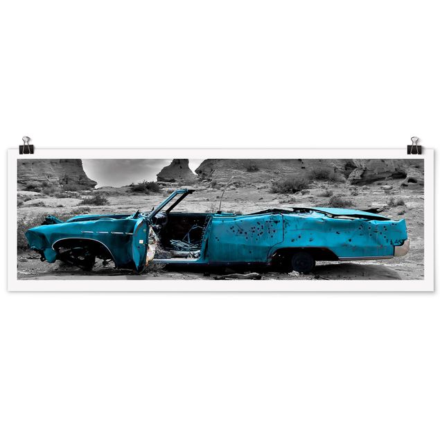 Contemporary art prints Turquoise Cadillac