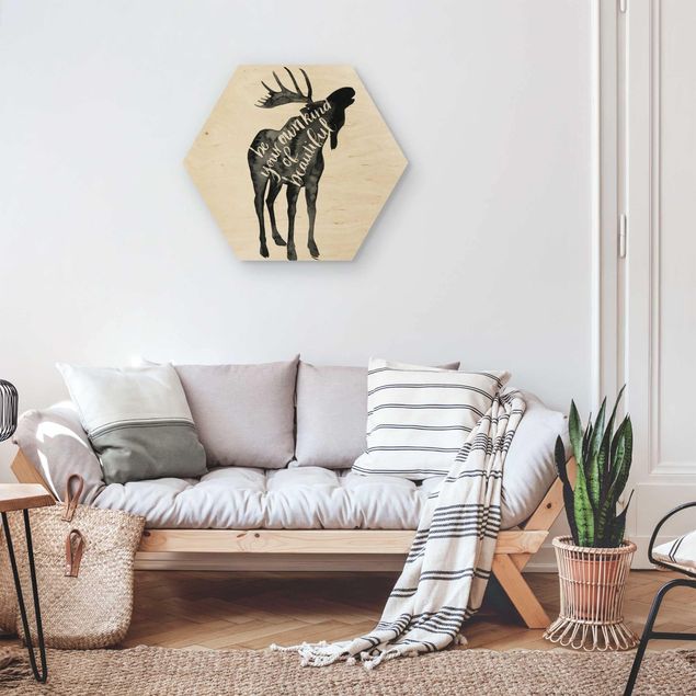 Wood prints sayings & quotes Animals With Wisdom - Elk