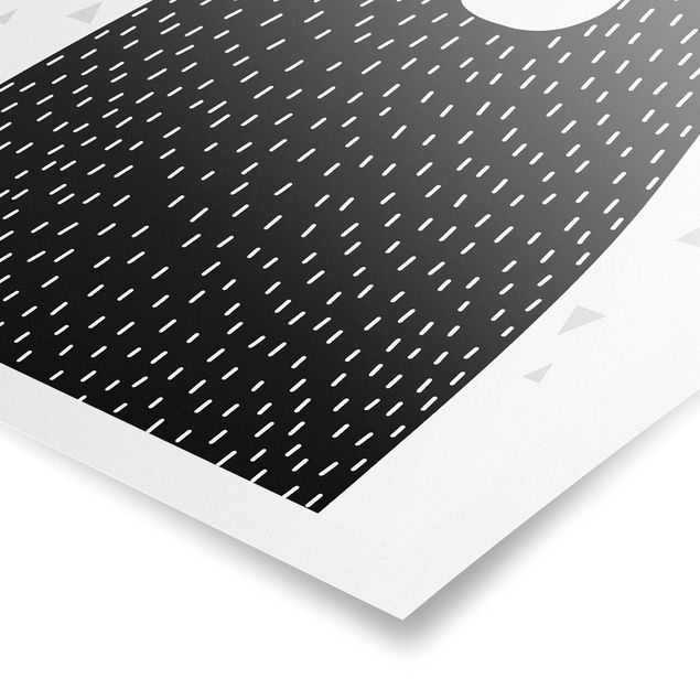 Black and white poster prints Zoo With Patterns - Bear