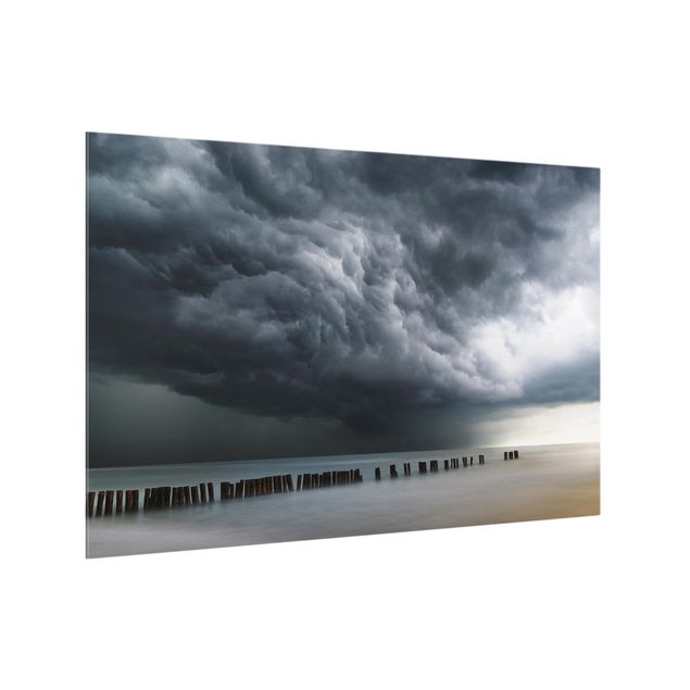 Glass splashback kitchen beach Storm Clouds Over The Baltic Sea