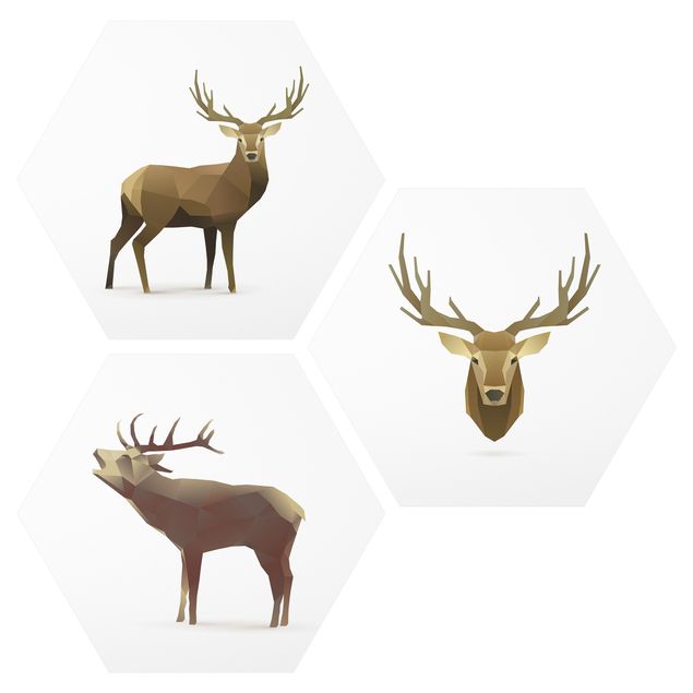 Modern art prints Poligon Deer Collection