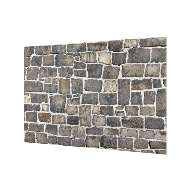 Glass Splashback - Crushed Stone Wallpaper Stone Wall - Landscape 2:3