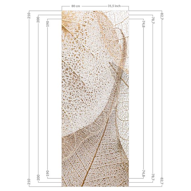 Shower wall cladding - Delicate Leaf Structure In Gold