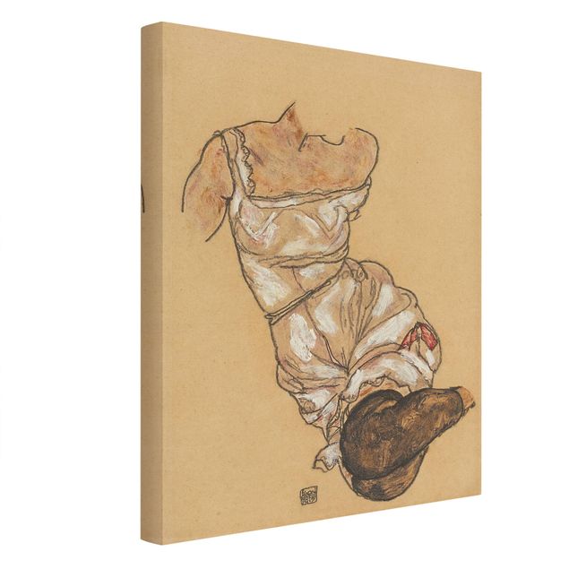 Canvas prints art print Egon Schiele - Female Torso In Underwear