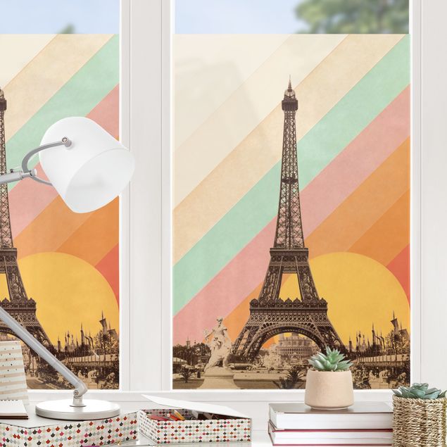 Self adhesive film Eiffel Tower in the Rainbow Sunset