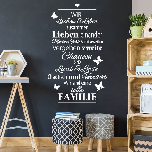 Family wall art stickers Eine tolle Familie