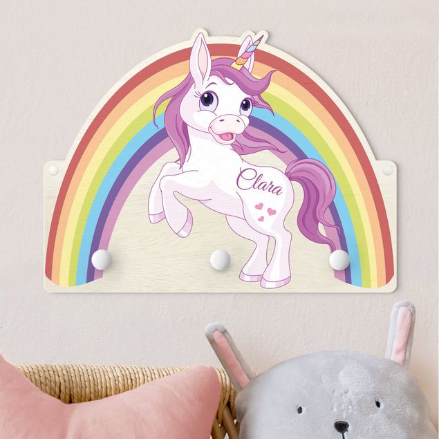 Kids room decor Unicorn Rainbow With Customised Name